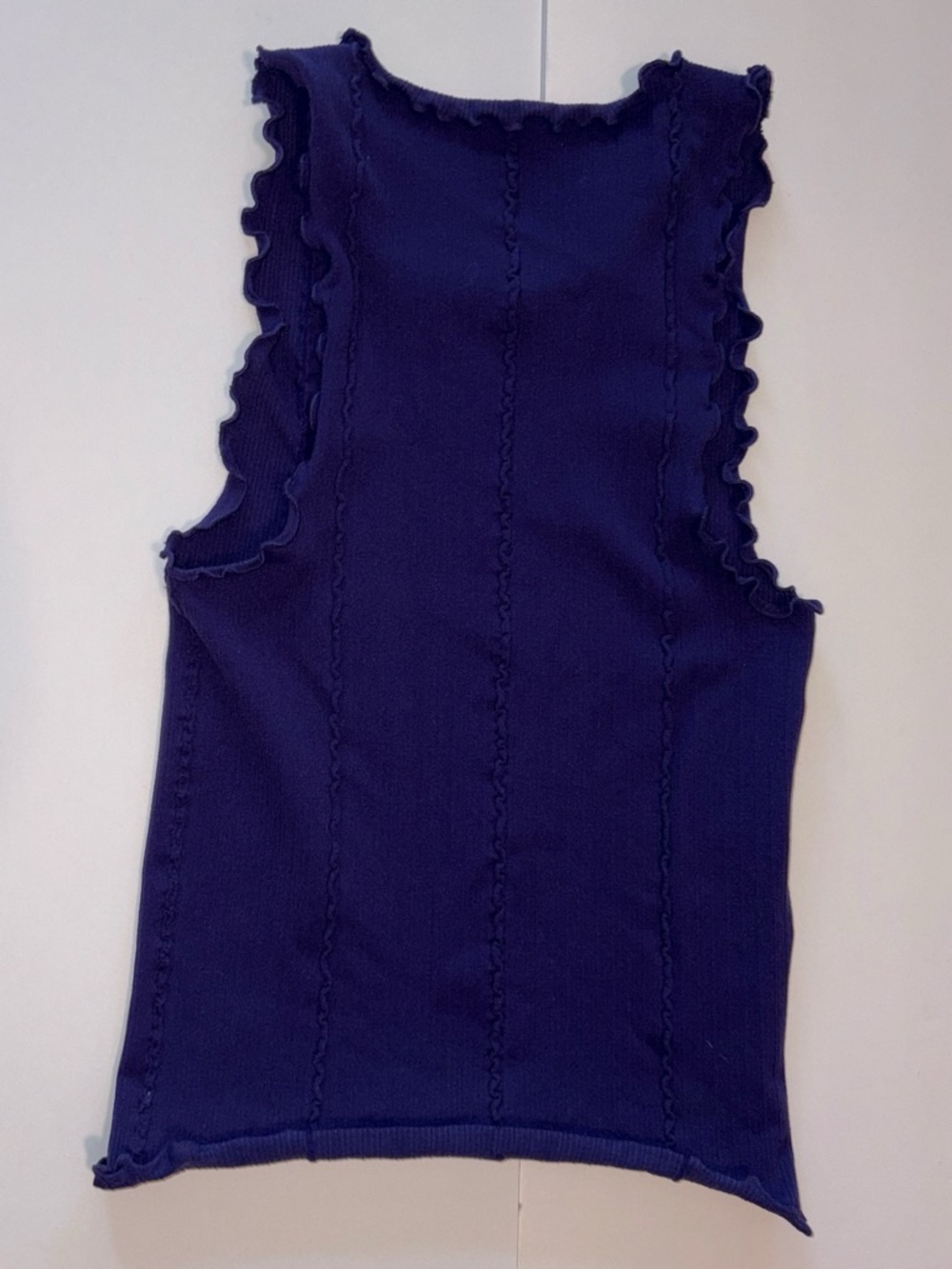 Free People Ribbed Ruffle Trim Tank Top - Picture 3 of 3